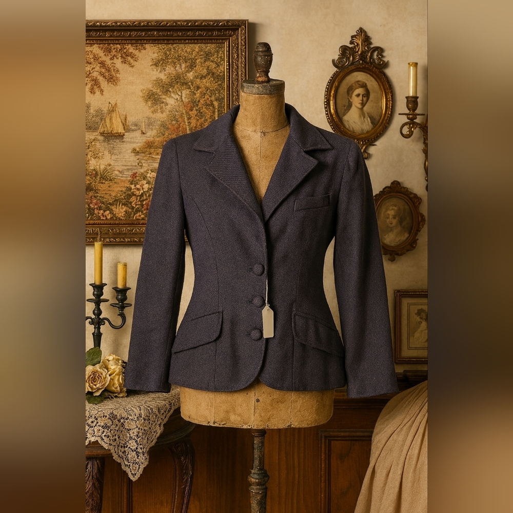 VINTAGE HANDMADE BLUE DENIM LOOK BLAZER